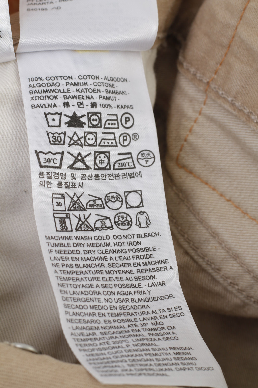 Levi's Homme 30 34 Pantalon Beige Coton Qualité Vêtements 501 Boutons Haut Taille Haute