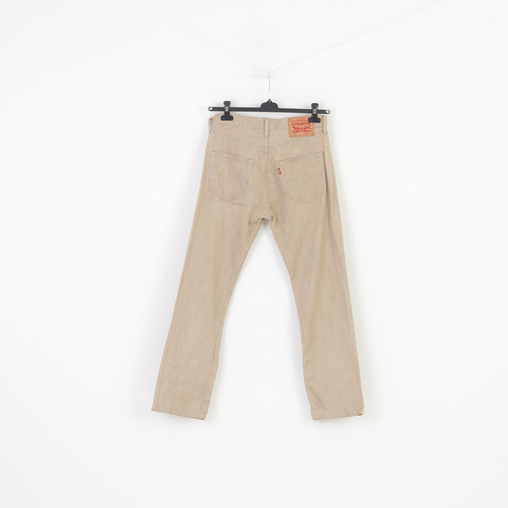 Levi's Homme 30 34 Pantalon Beige Coton Qualité Vêtements 501 Boutons Haut Taille Haute