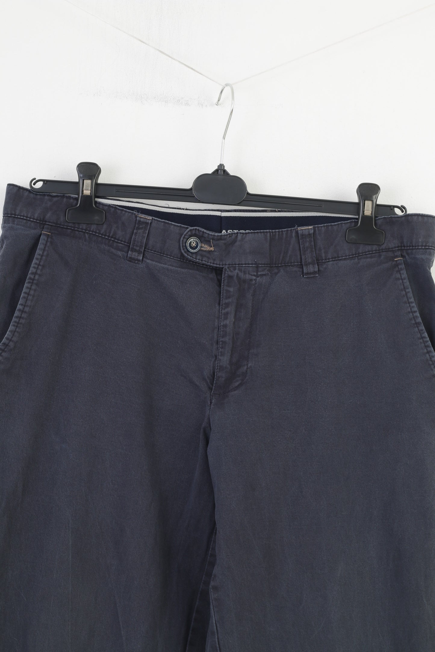 Canda Men 54 Trousers Navy Blue Cotton Elastoflex Regular Fit Top