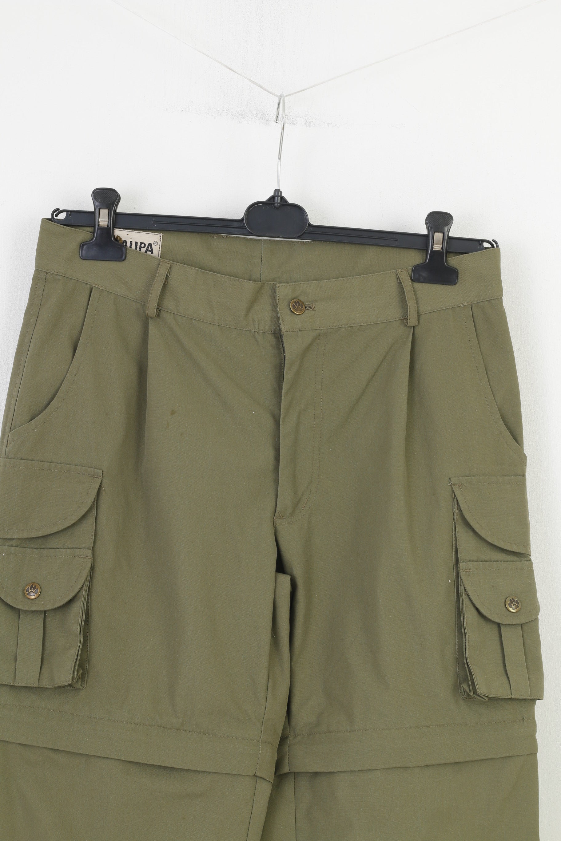 Gaupa Men 46 Trousers Khaki  Zip-Off Legs 2in1  Waterproof Trekking Cargo Shorts Pockets Top