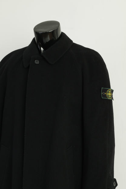 Stone Island Vintage Black Long Cashmere Coat XL / 2XL - Vintage