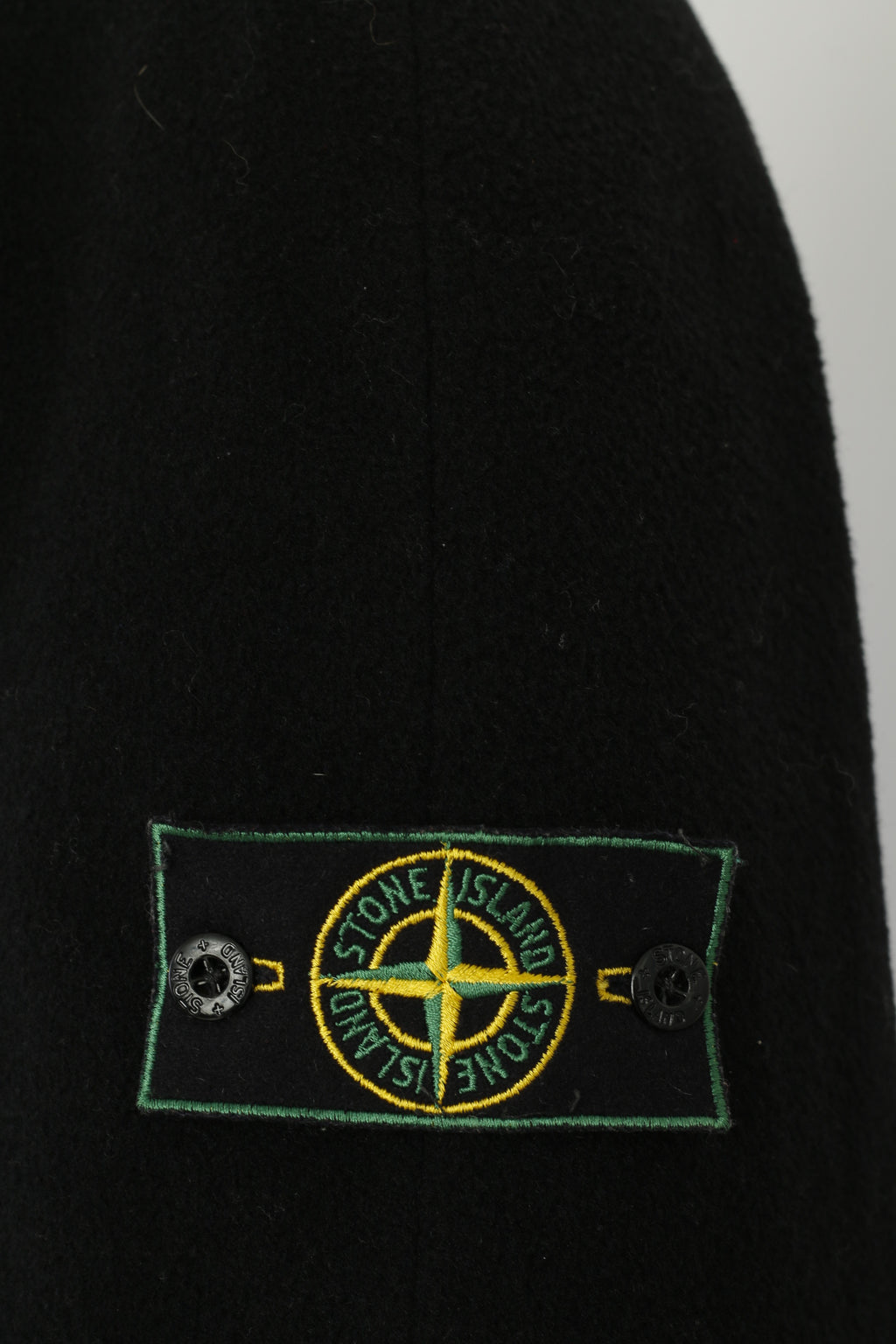 Stone Island Men L Coat Black Vintage  Long Single Breasted Cashmere Top