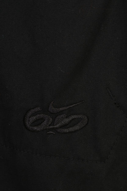 NOUVEAU Nike Femme XS Veste Noir Pleine Double Fermeture Éclair Coton Capuche Rétractable Haut Respirant