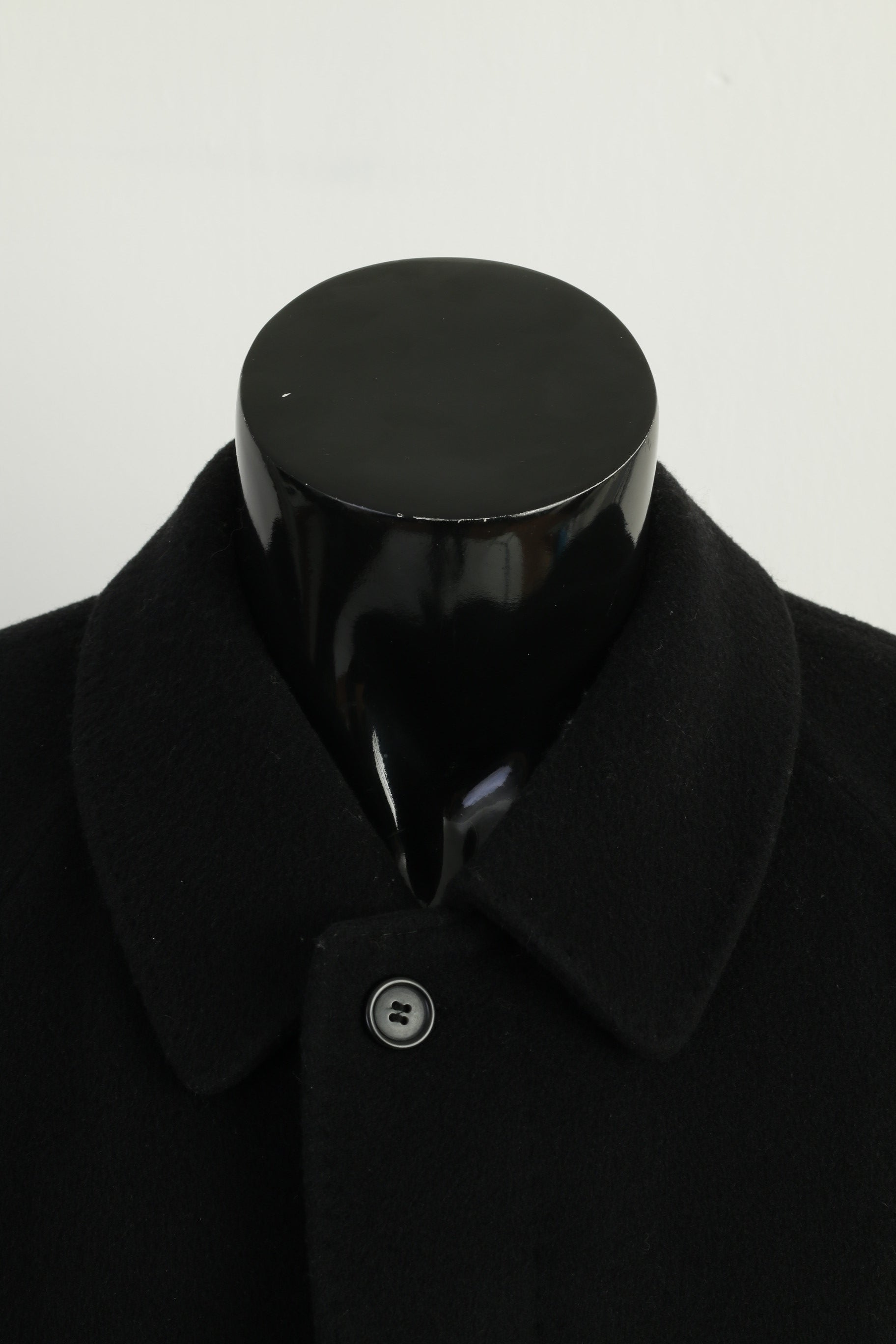 Stone Island Men L Coat Black Vintage  Long Single Breasted Cashmere Top