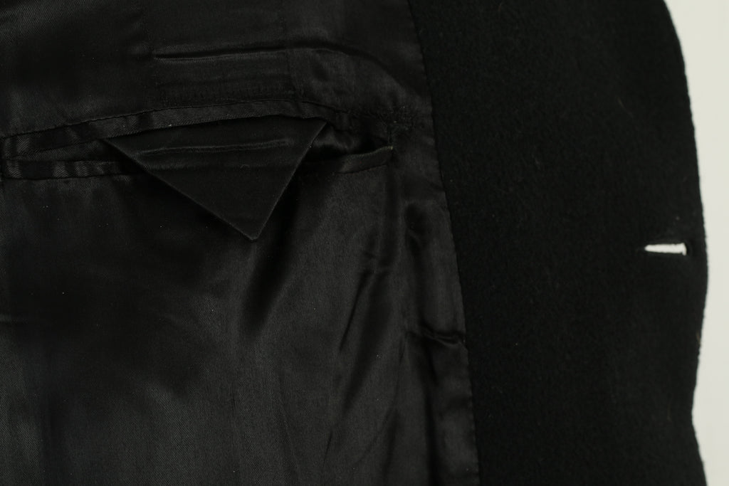 Stone Island Men L Coat Black Vintage  Long Single Breasted Cashmere Top