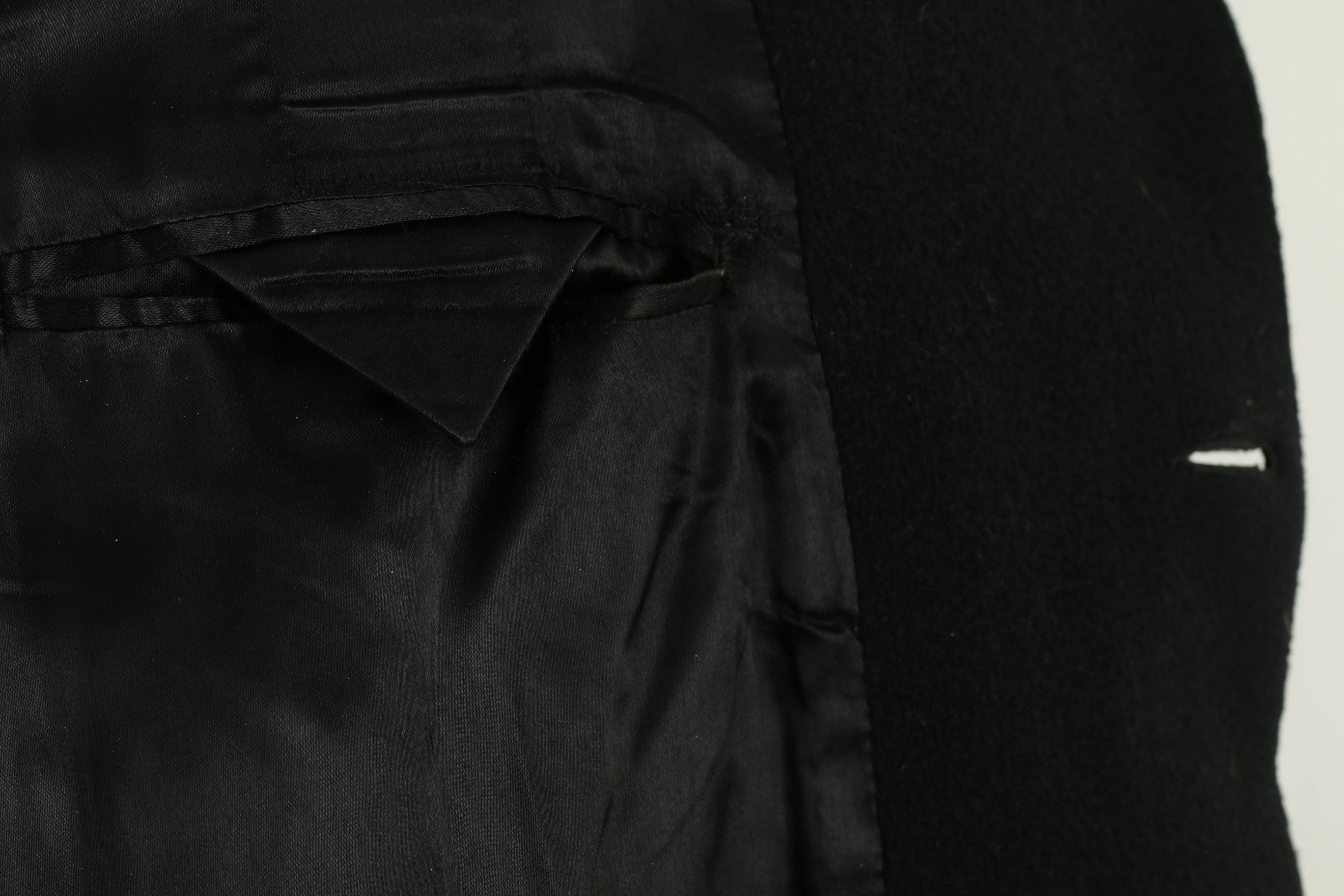 Stone Island Men L Coat Black Vintage  Long Single Breasted Cashmere Top