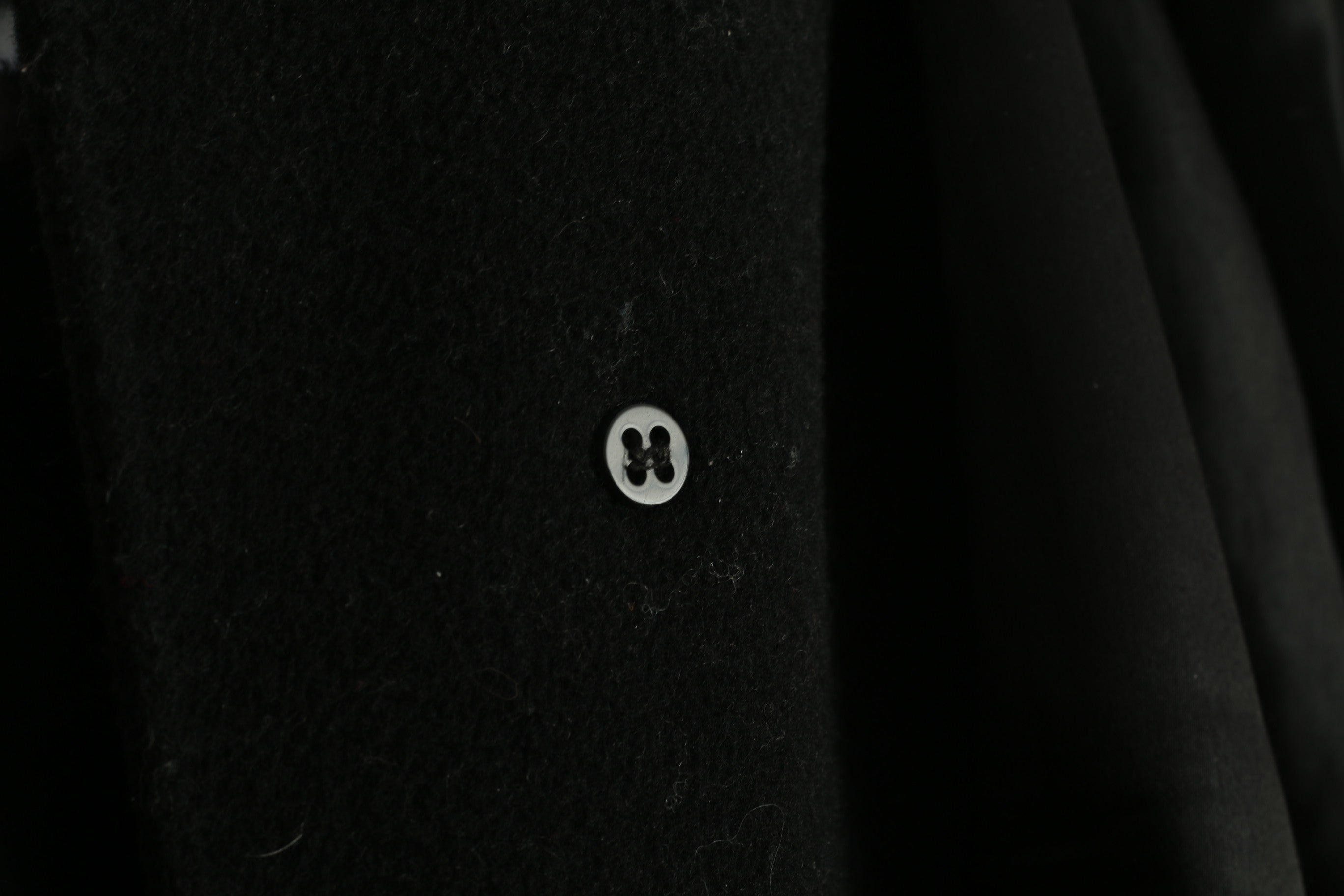 Stone Island Men L Coat Black Vintage  Long Single Breasted Cashmere Top