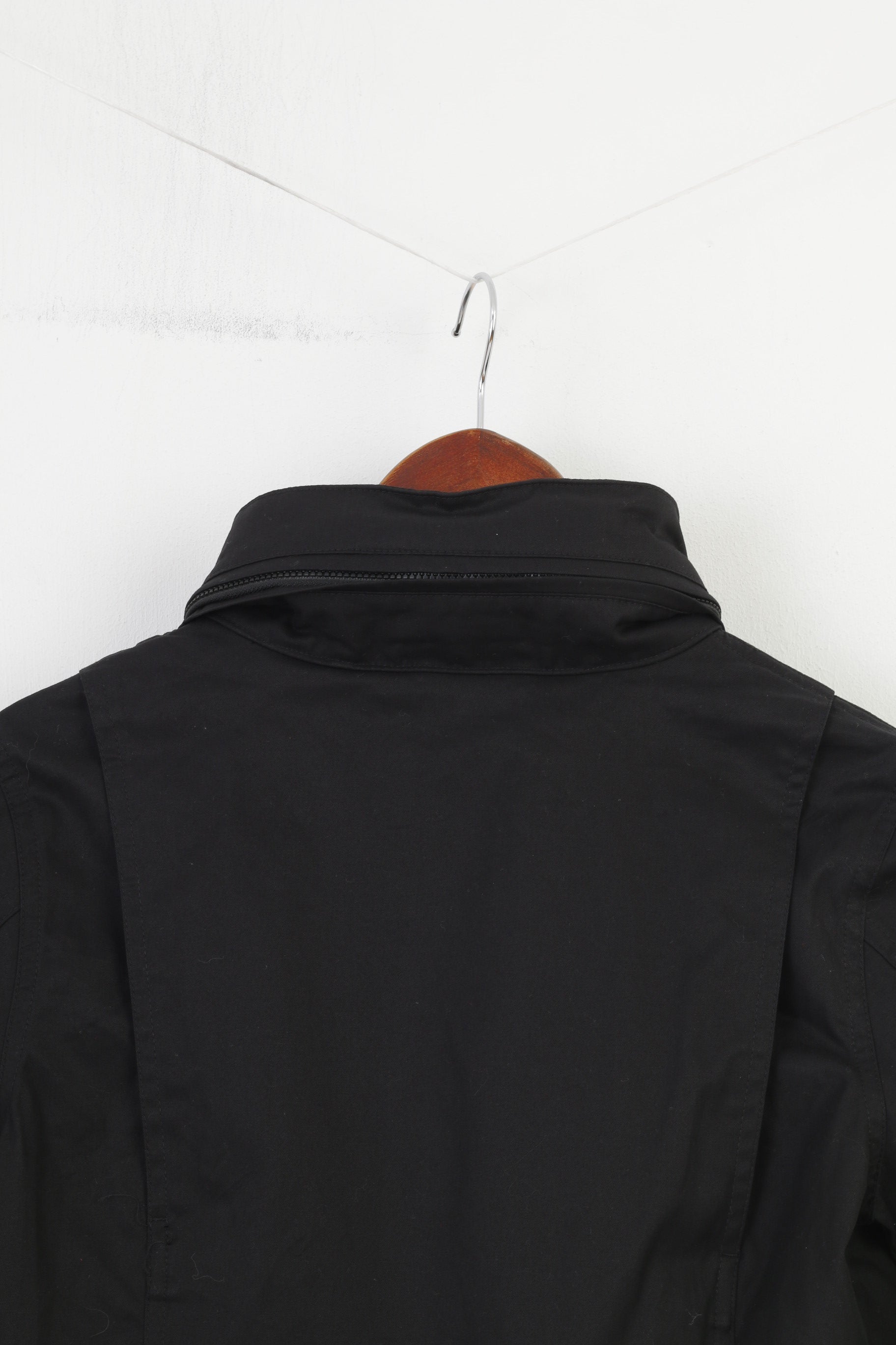 NEW Nike Woman XS Jacket Black Full Double Zipper Cotton Retractable Hood Breathable Top