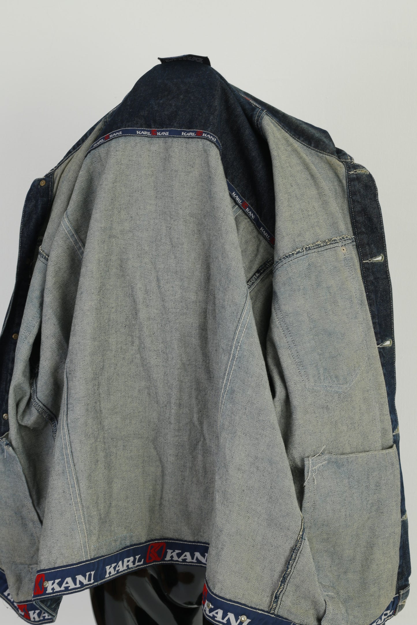 Vintage Karl Kani Denim Jacket - 3XL - Dark Navy Hip-Hop Icon