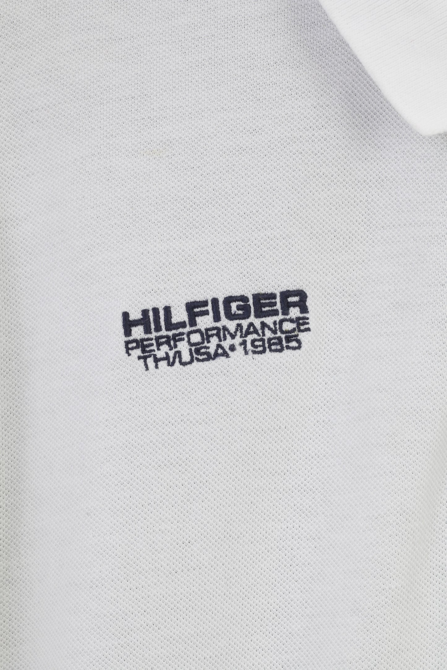 Tommy Hilfiger Polo XXL pour homme en coton blanc à manches courtes et col sur mesure