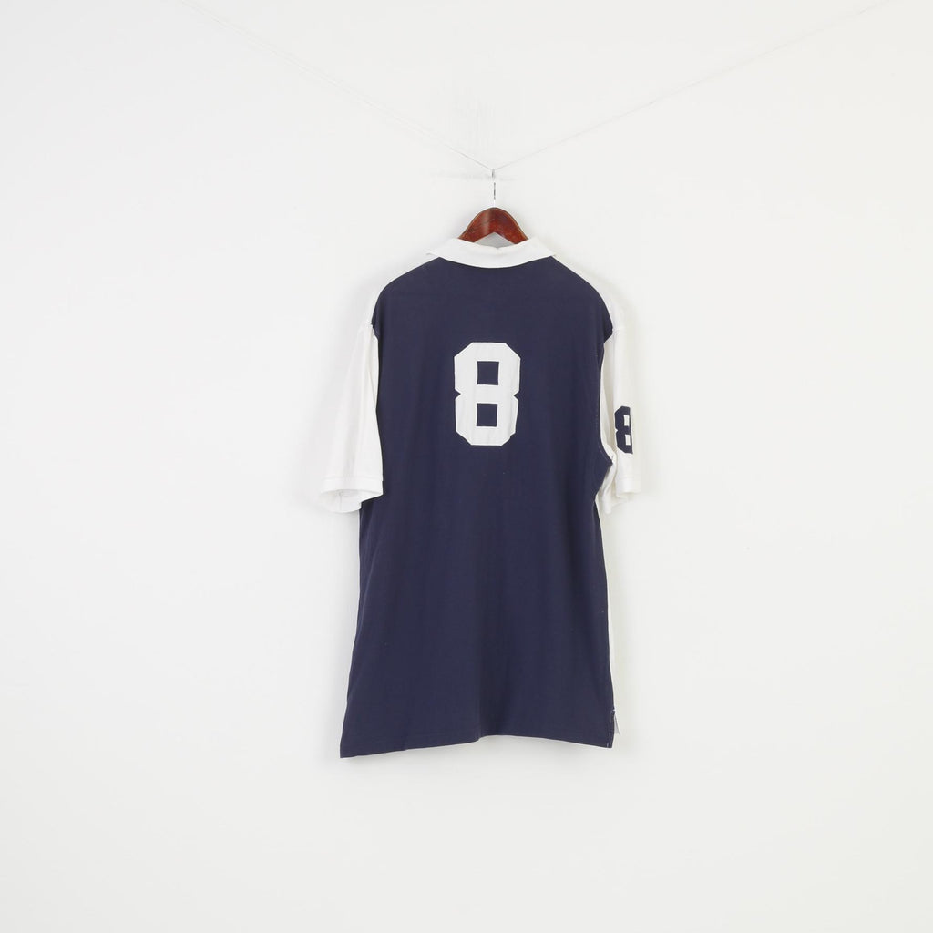 Tommy Hilfiger Men XXL Polo Shirt White Cotton Custom Fit Collar Short Sleeve Top