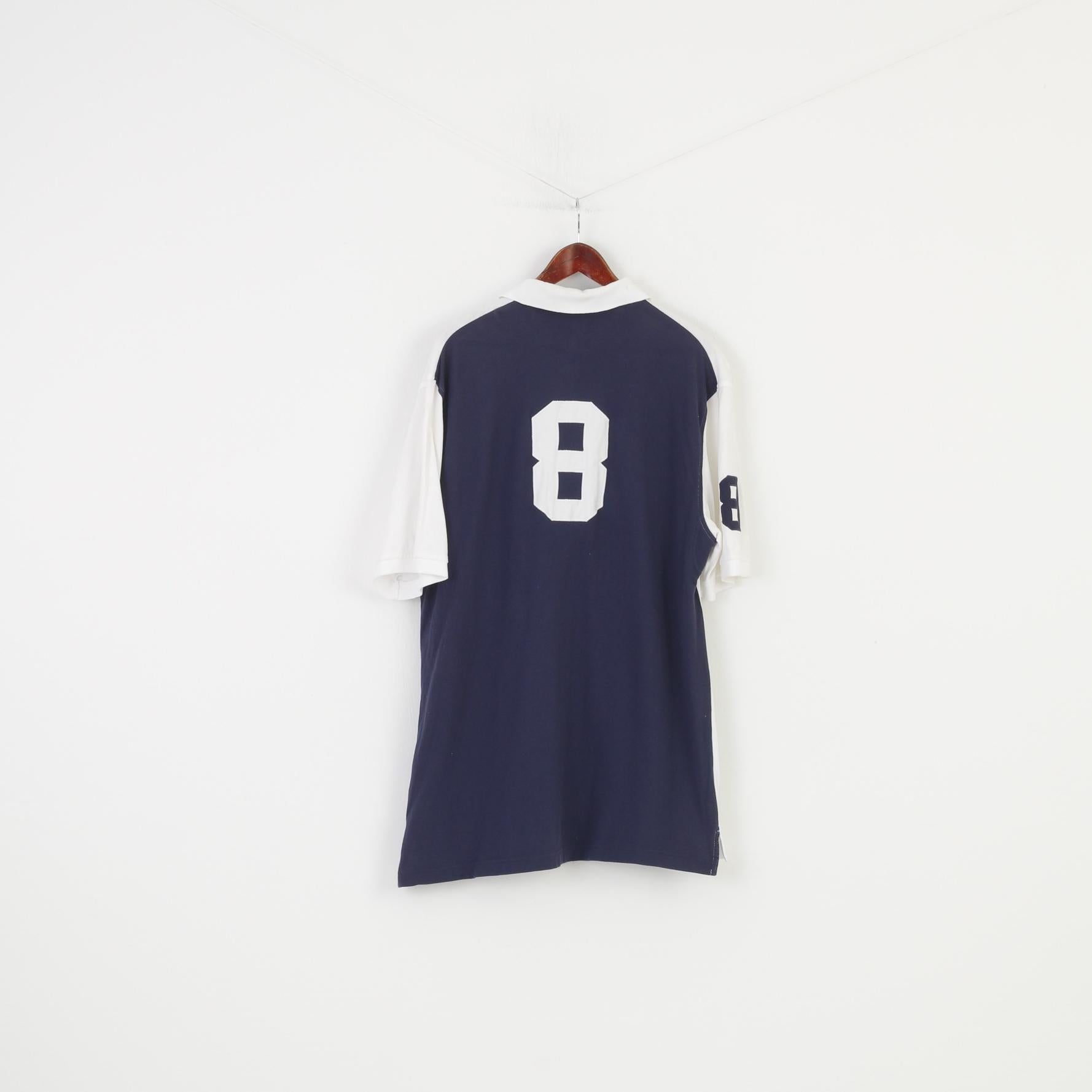 Tommy Hilfiger Men XXL Polo Shirt White Cotton Custom Fit Collar Short Sleeve Top