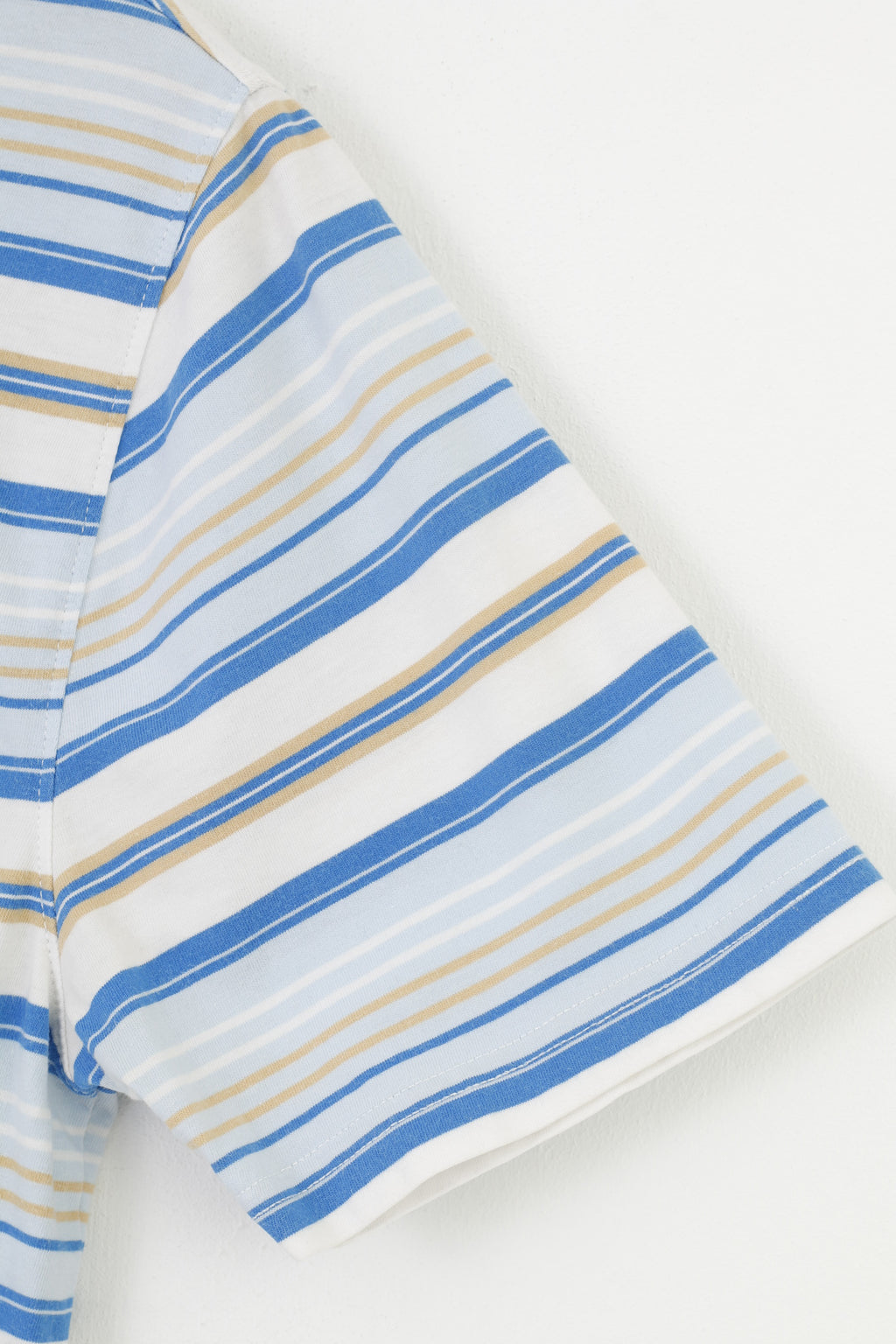 Penguin Men M Polo Shirt Striped Blue Cotton Heritage Slim Fit Collar Short Sleeve Top