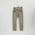 MOS MOSH Women 28 Jeans Trousers Beige Camo Skinny Cotton Pants