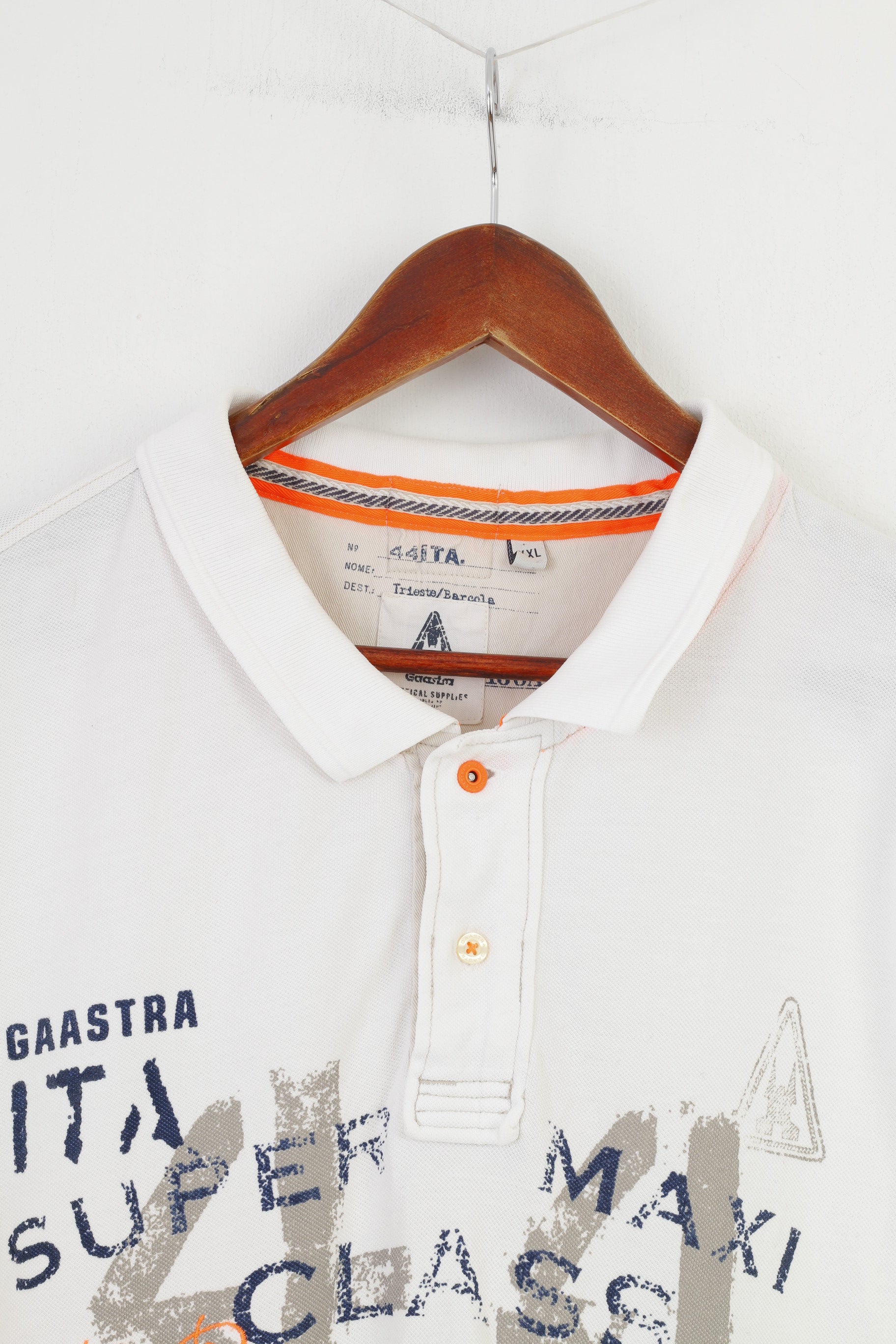 Gaastra Men XXL Polo Shirt White Cotton Short Sleeve Collar Top