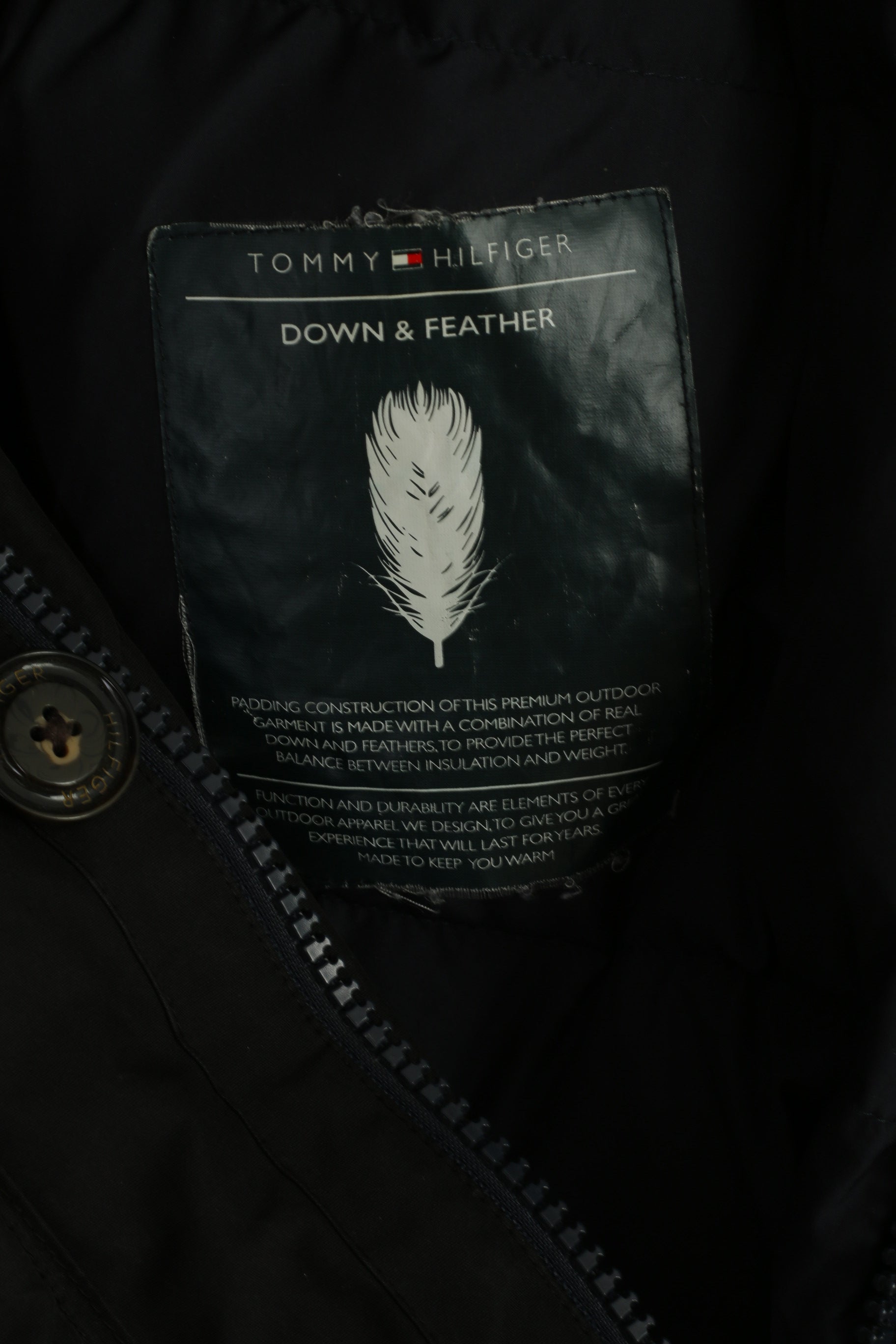 Tommy Hilfiger Men L Jacket Black Hampton Bomber Full Zipper Padded Classic Top