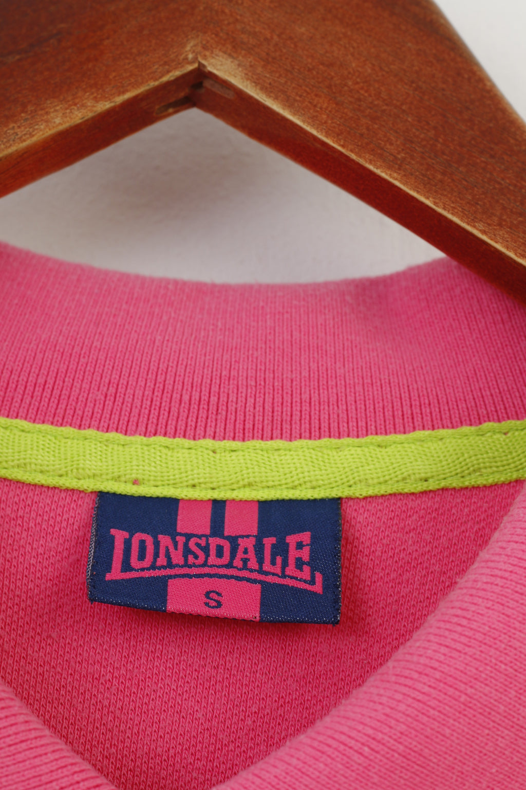 Lonsdale Men S Polo Shirt Pink Cotton Collar Short Sleeve Top