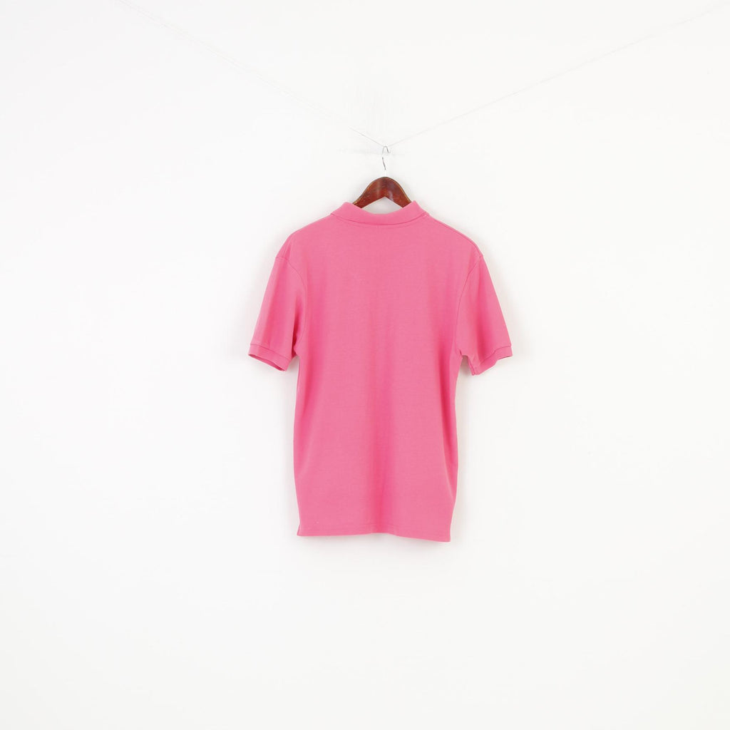 Lonsdale Men S Polo Shirt Pink Cotton Collar Short Sleeve Top