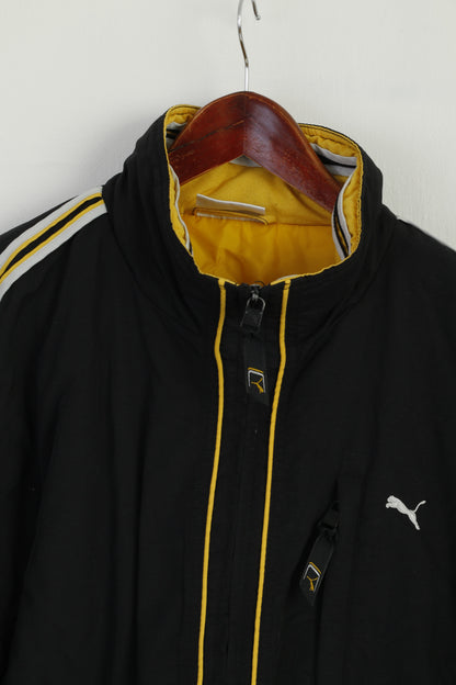 Vintage Puma Men S Jacket Black Nylon Padded Oversize Classic Retro Top