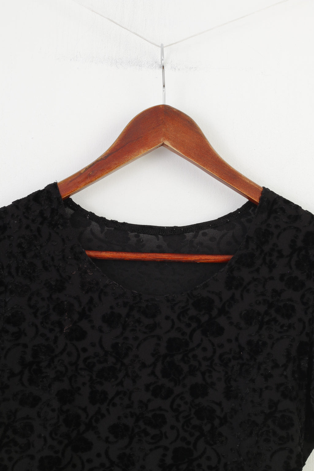 Vintage Woman S Shirt Black Flower Short Sleeve Elegant Top