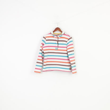 Joules Woman M Longsleeve Striped White Bottoms Collar Cotton Top