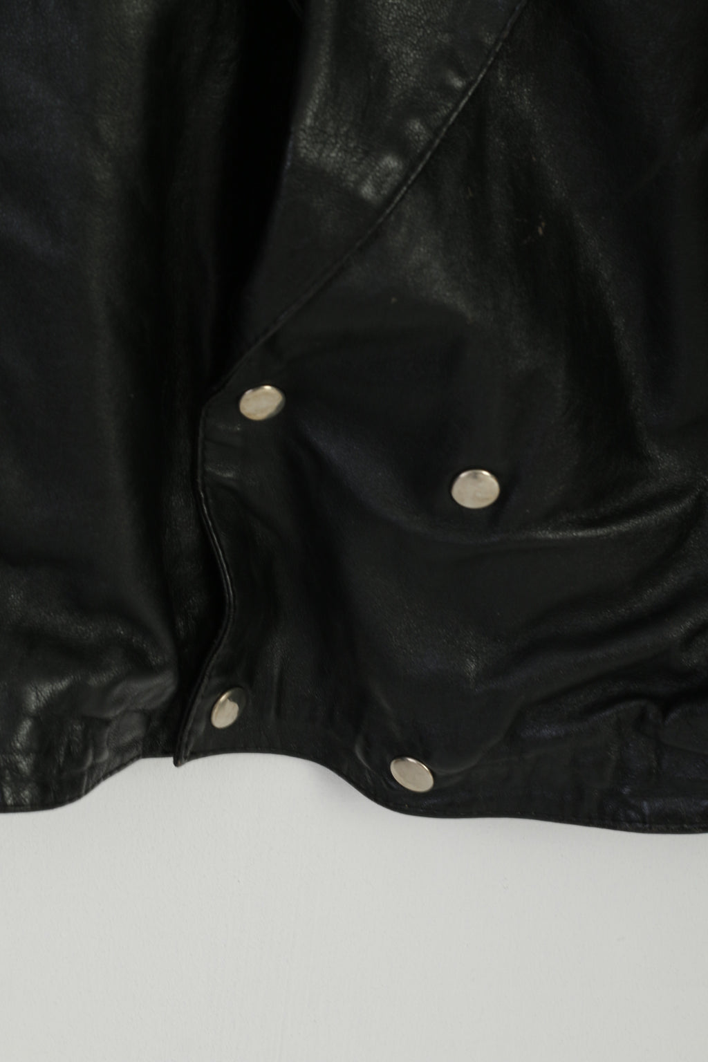 Stephano Women XL Jacket Black Leather Bomber Padded Western Vintage 90s Top