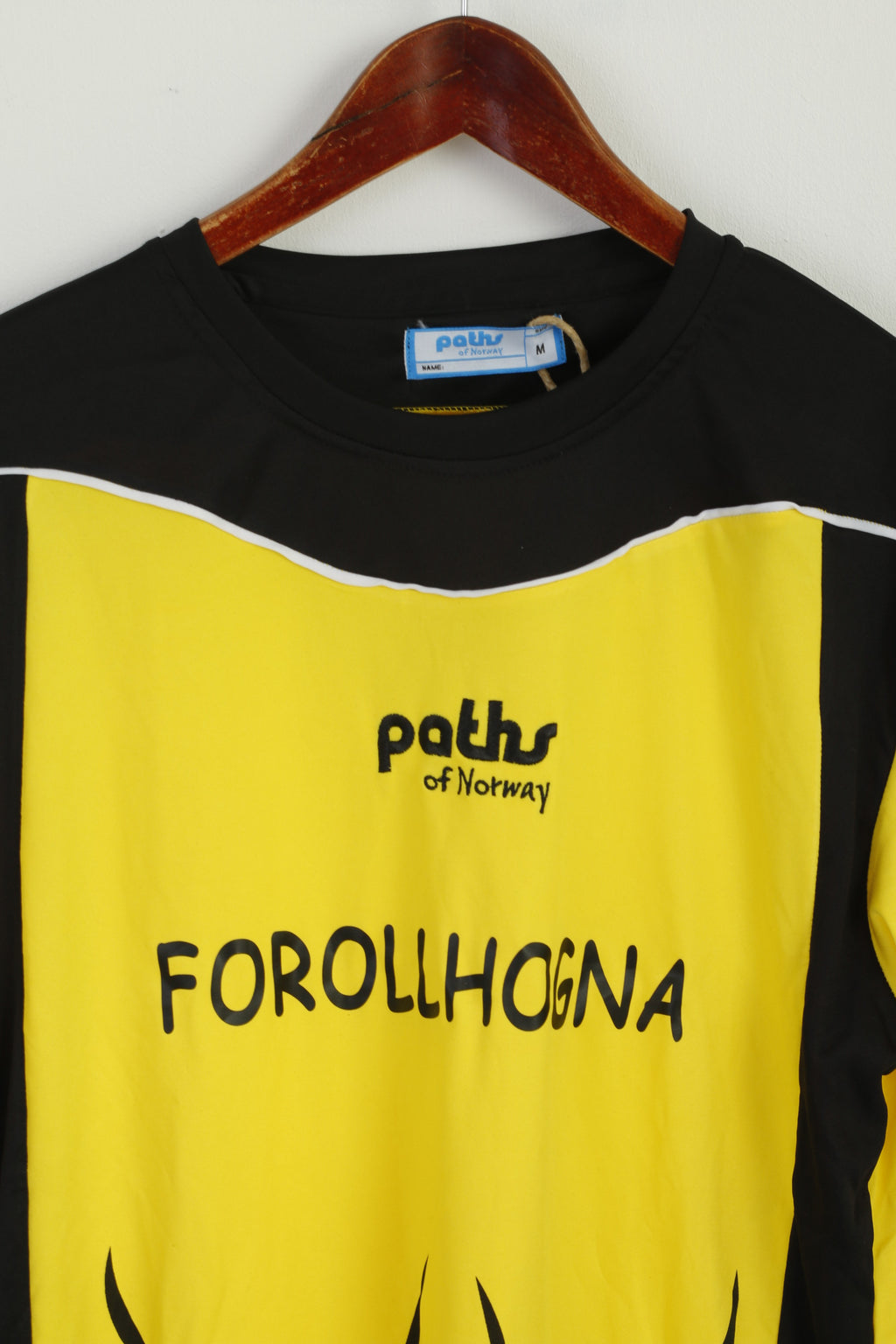 New Paths of Norway Men M Shirt Yellow Jersey Sportswear Top