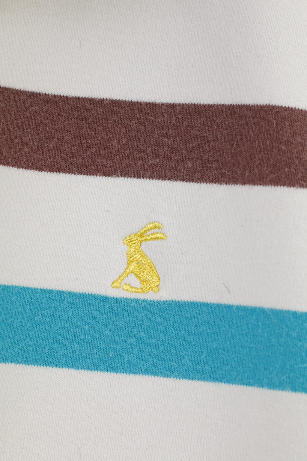 Joules Woman M Haut à manches longues rayé blanc avec col en coton