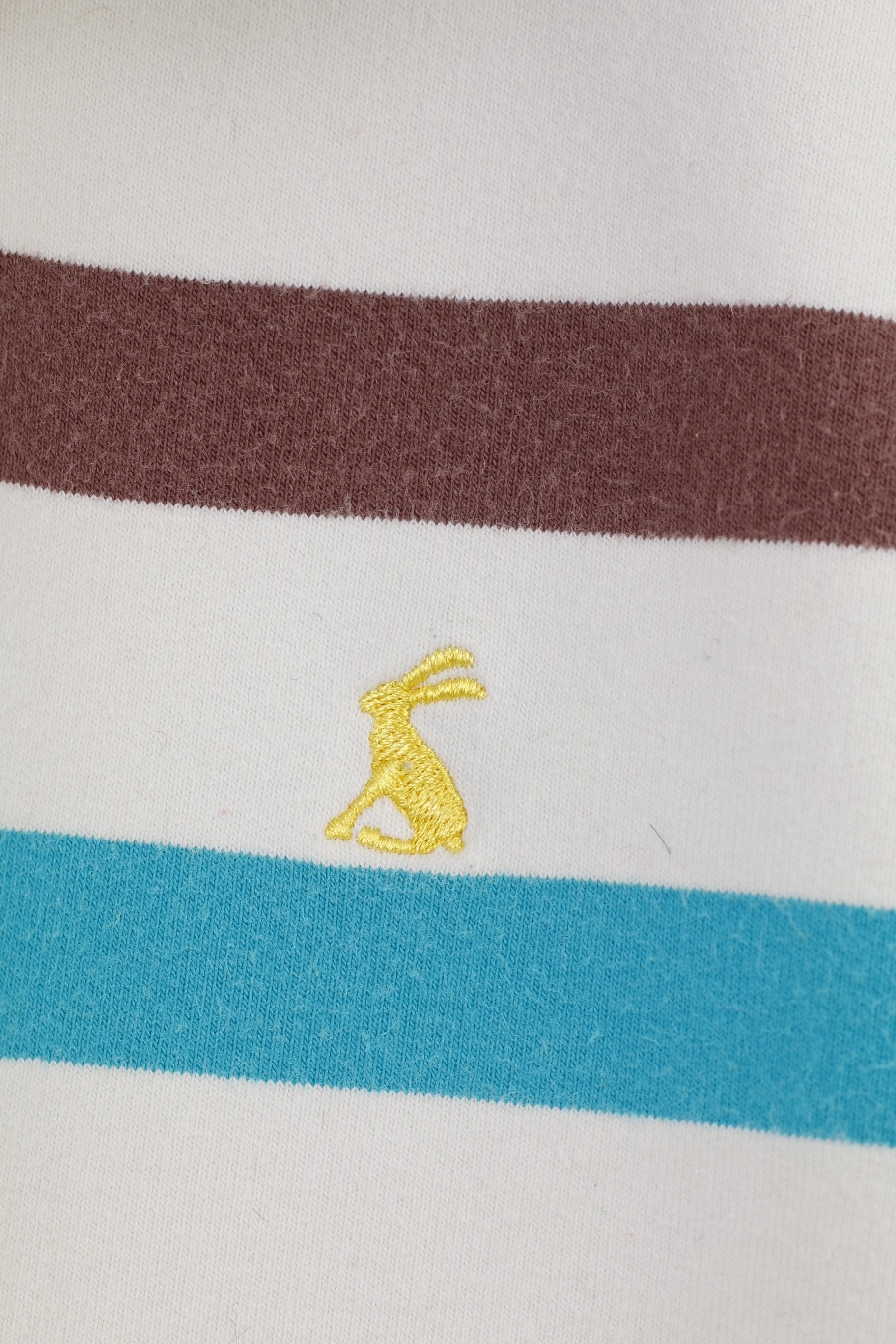 Joules Woman M Haut à manches longues rayé blanc avec col en coton