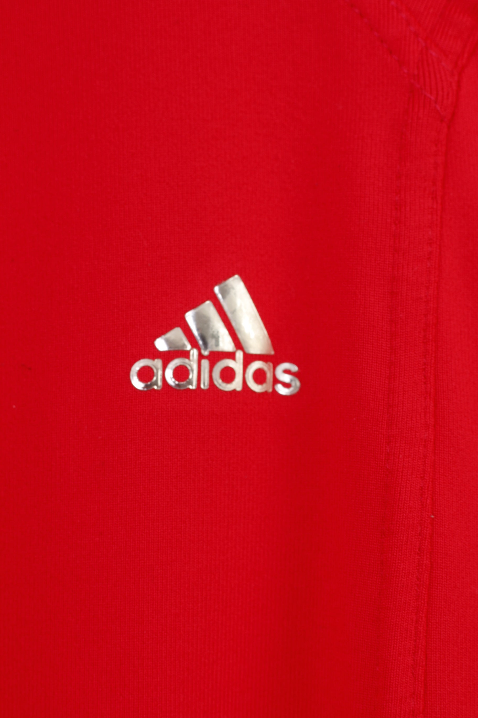 Adidas Woman 42 16 Trousers Red 3Stripes Zipper Wide Legs Sport Top
