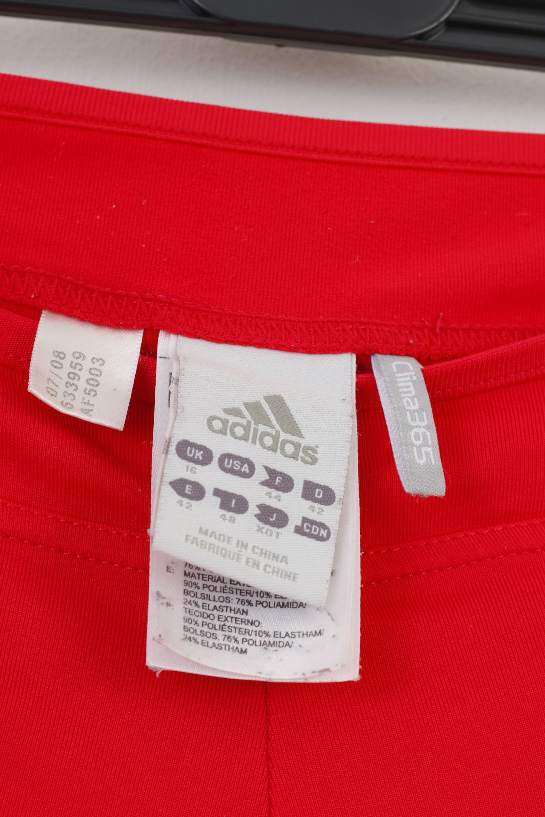 Adidas Woman 42 16 Trousers Red 3Stripes Zipper Wide Legs Sport Top