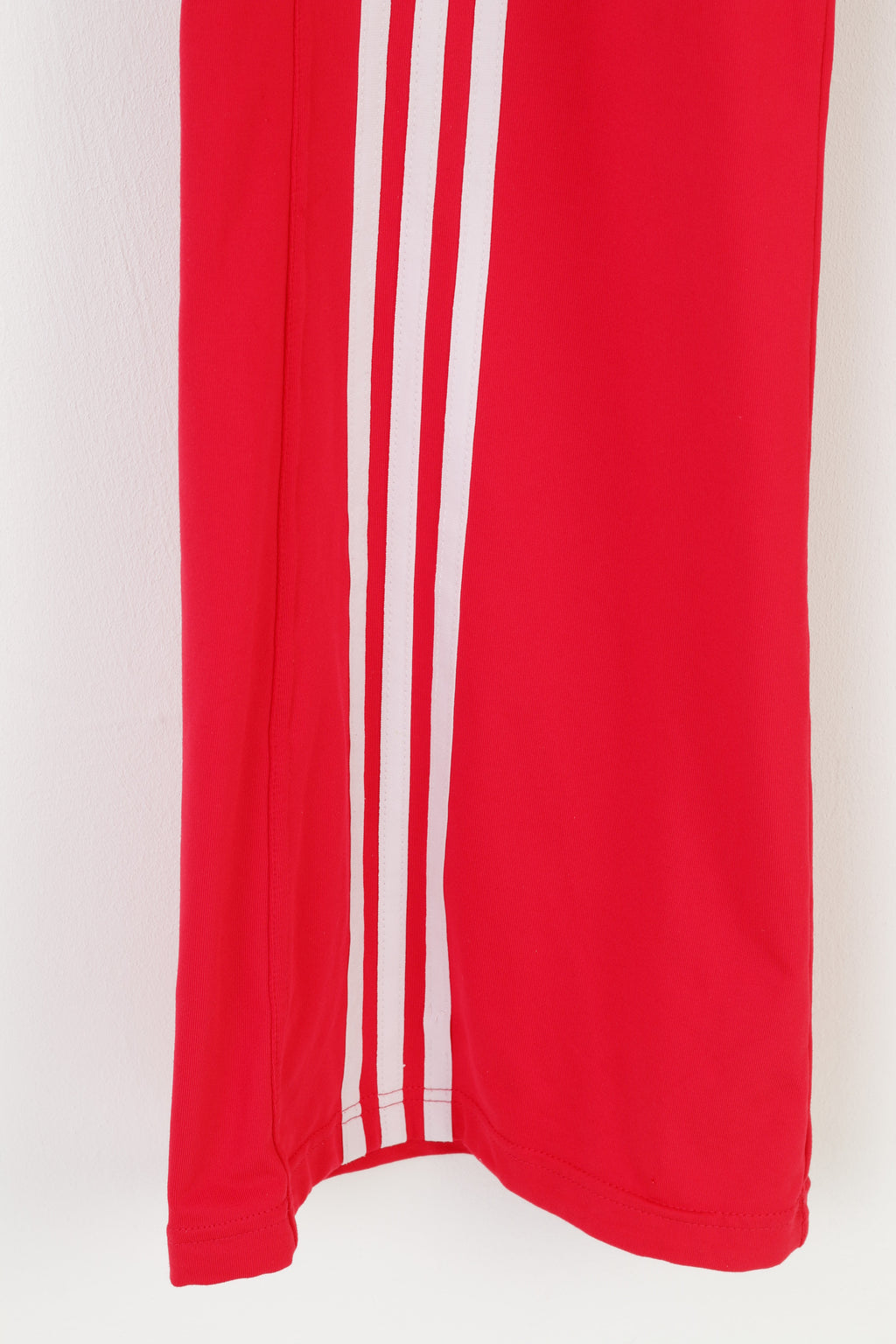 Adidas Woman 42 16 Trousers Red 3Stripes Zipper Wide Legs Sport Top