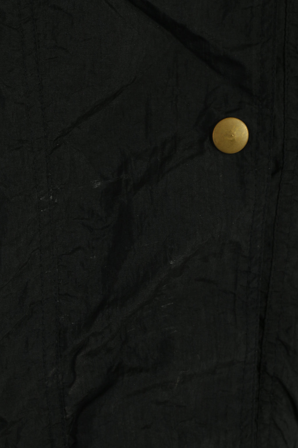 Vintage Women 42/44 M Jacket Black Shiny Nylon Italy Bomber Sport Top