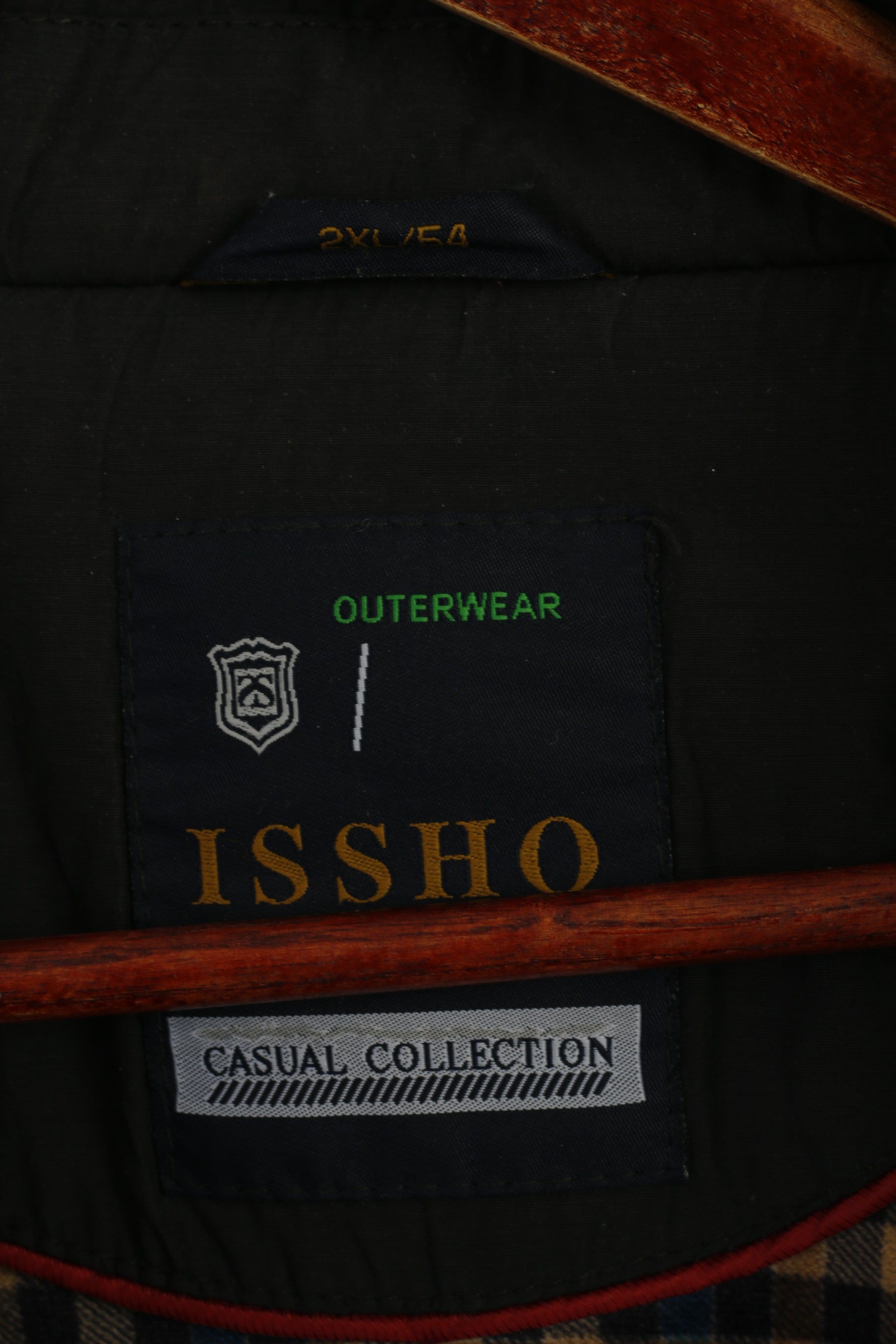 ISSHO Men 54 2XL (XL) Jacket Brown Cotton Italy Casual Collection Padded Zip Up Top