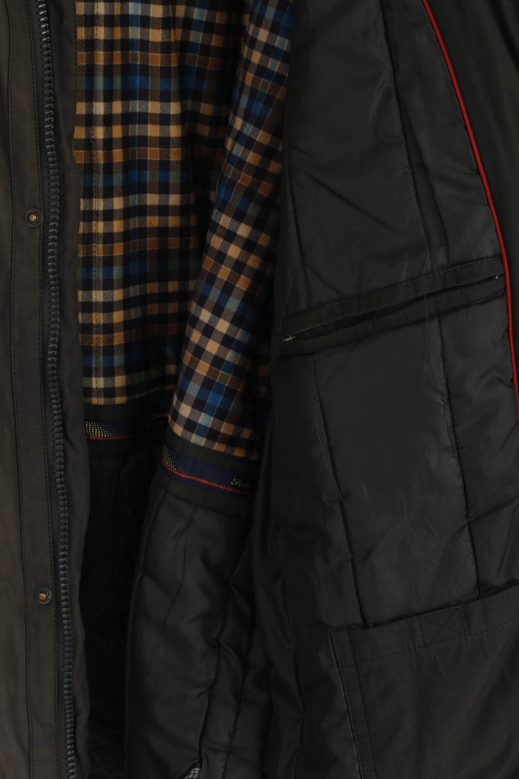 ISSHO Men 54 2XL (XL) Jacket Brown Cotton Italy Casual Collection Padded Zip Up Top