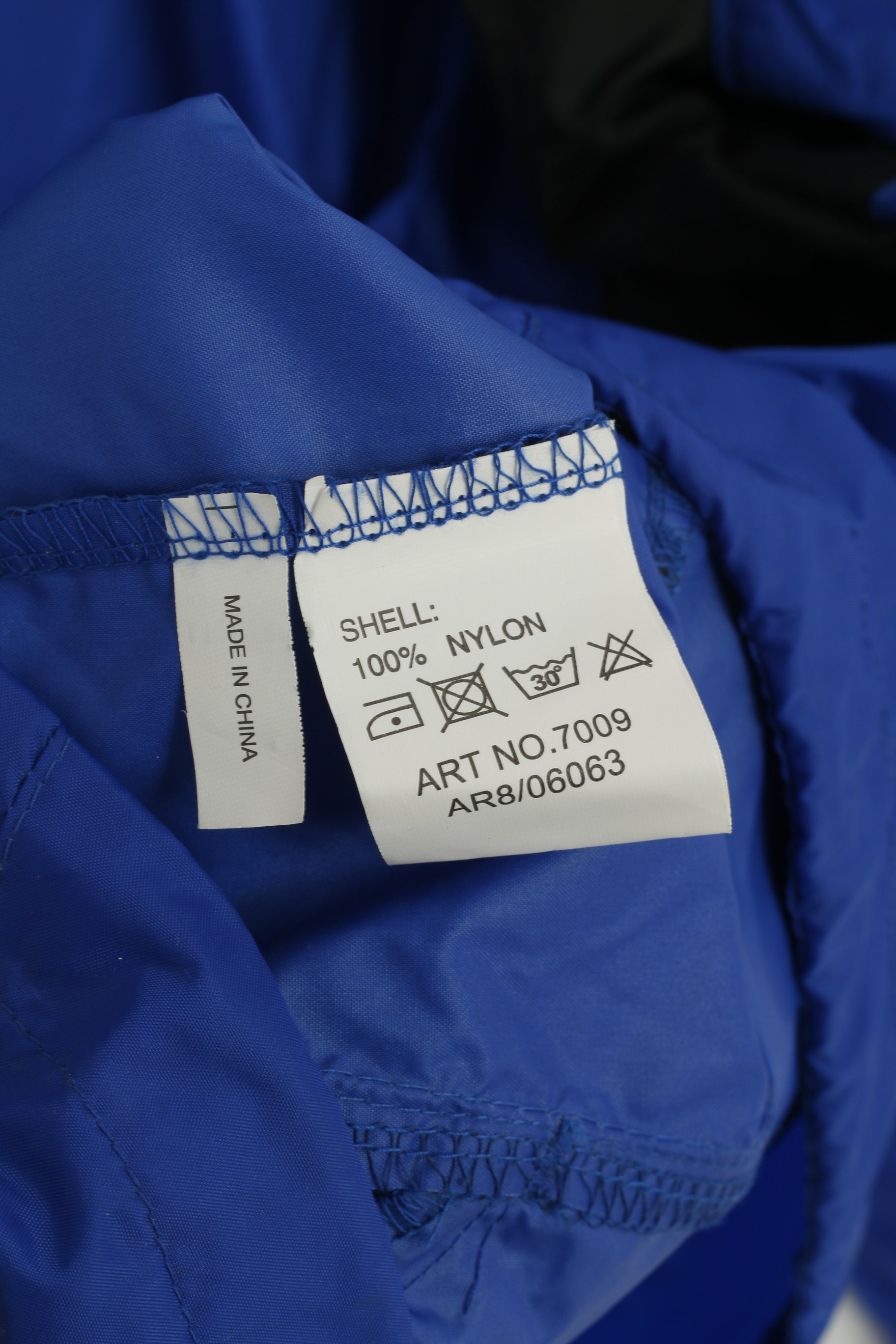 Saller Men XL Jacket Blue Nylon Waterproof Athlets Hidden Hood Zip Up Top