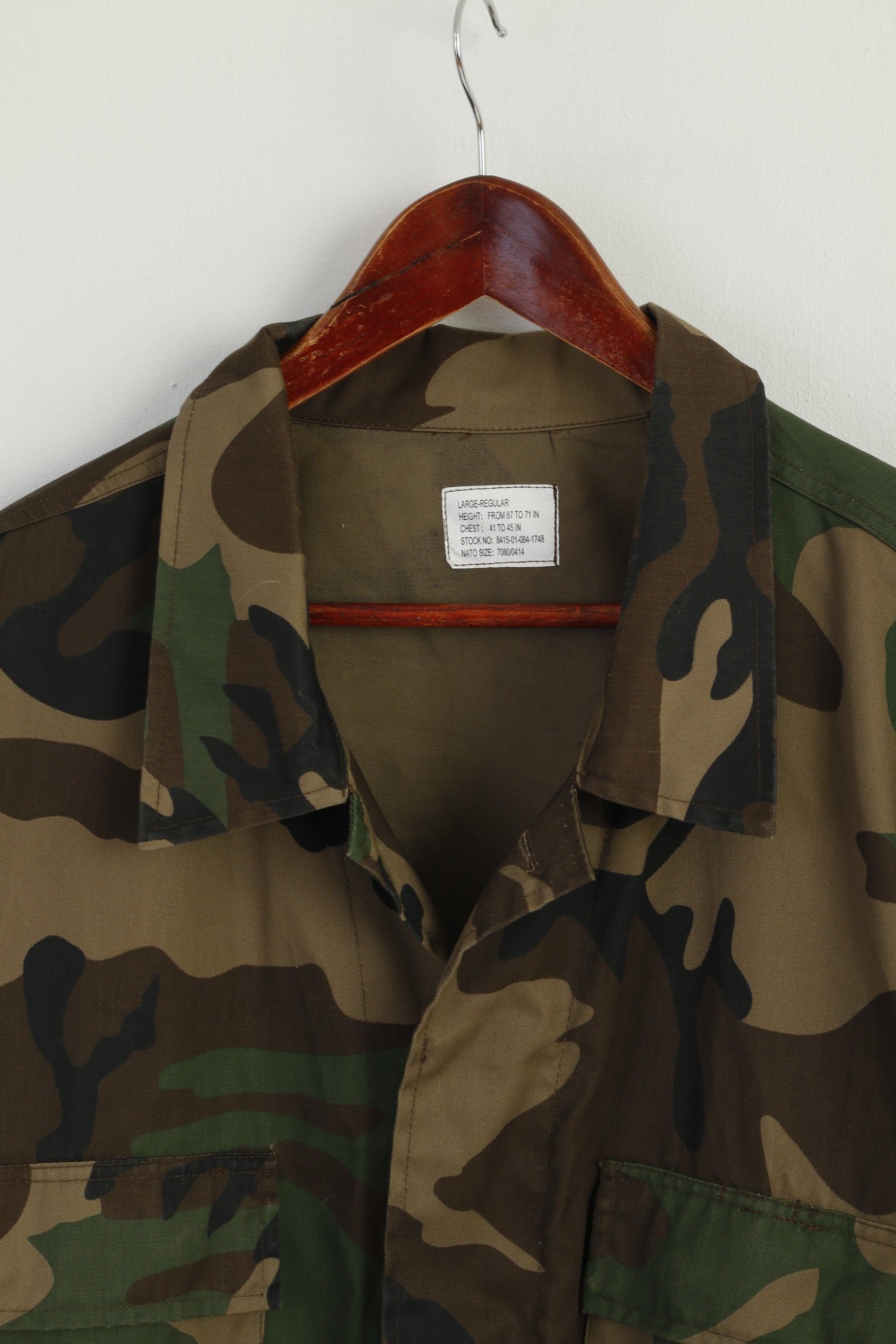 Fostex Garments Men L Jacket Green Cotton Military Army Camo Nato Top