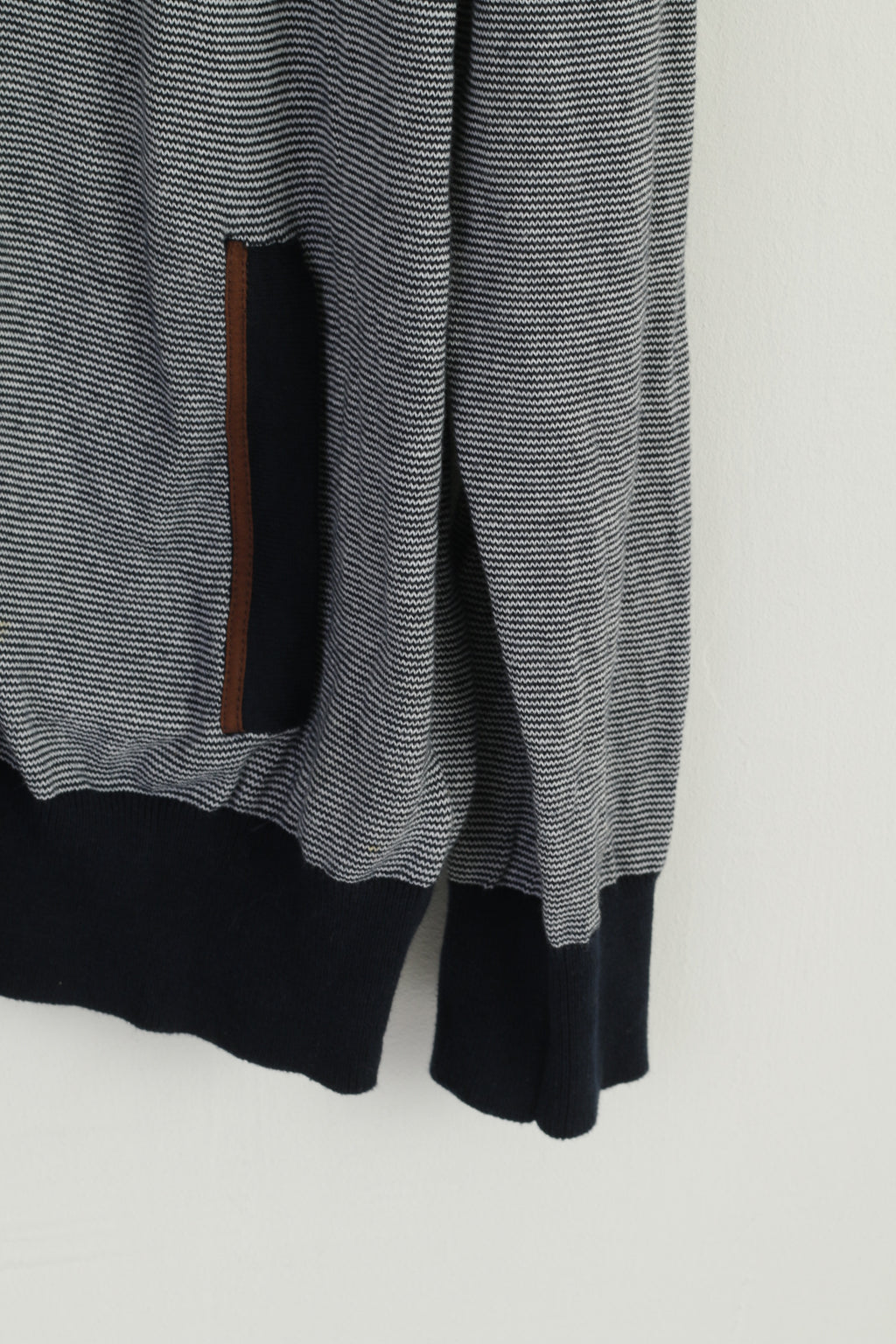 Daniel Bishop Men XL Sweater Navy Striped Heritage Collection Zip Up Cardigan