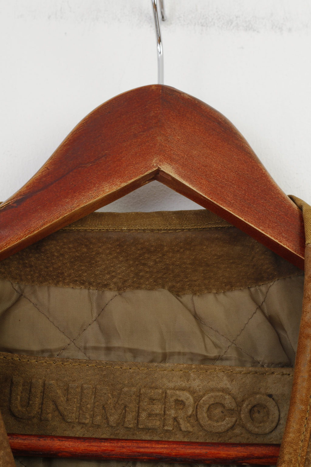 Unimerco Men M 50 Vest Vintage Brown Leather Full Zipper Sleeveless Top