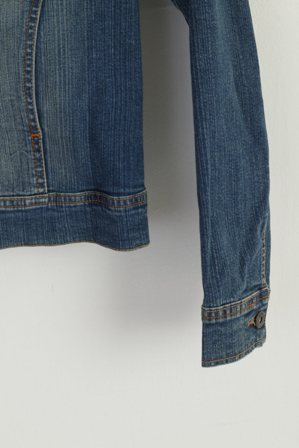 Goood Jeans Women 36 XS Jacket Blue Denim Emroidered Stretch Lovely Top