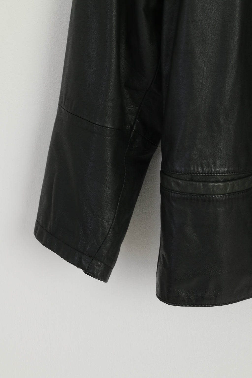 Montes Women 36 S Leather Jacket Black Golf Double Breasted Vintage Design Top