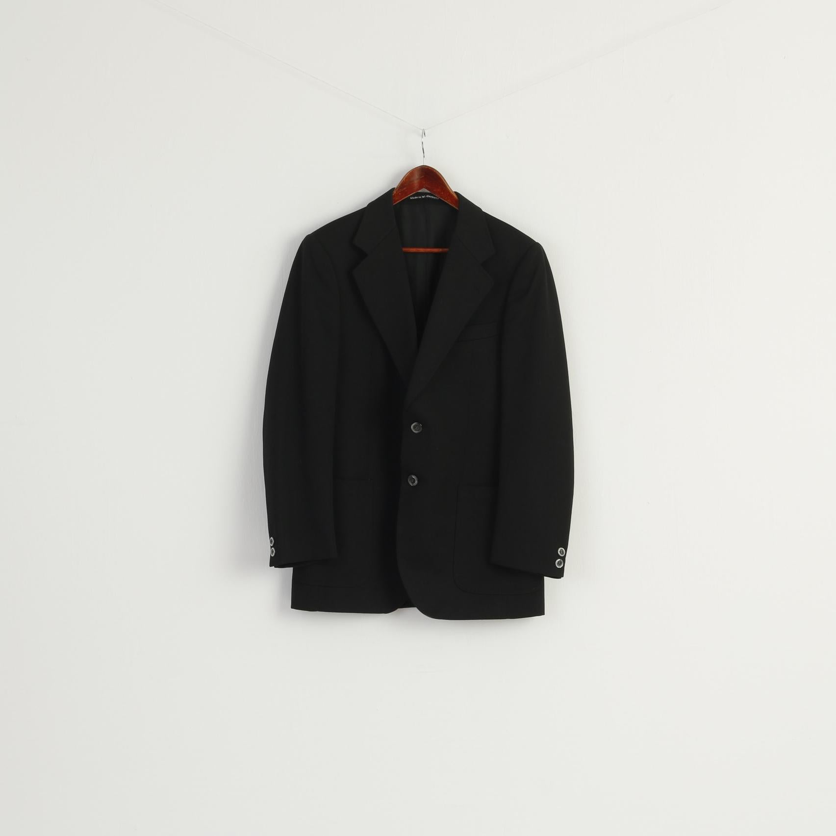 BOKER Herne Men 40 Blazer Black Wool Blend Vintage West Germany Jacket