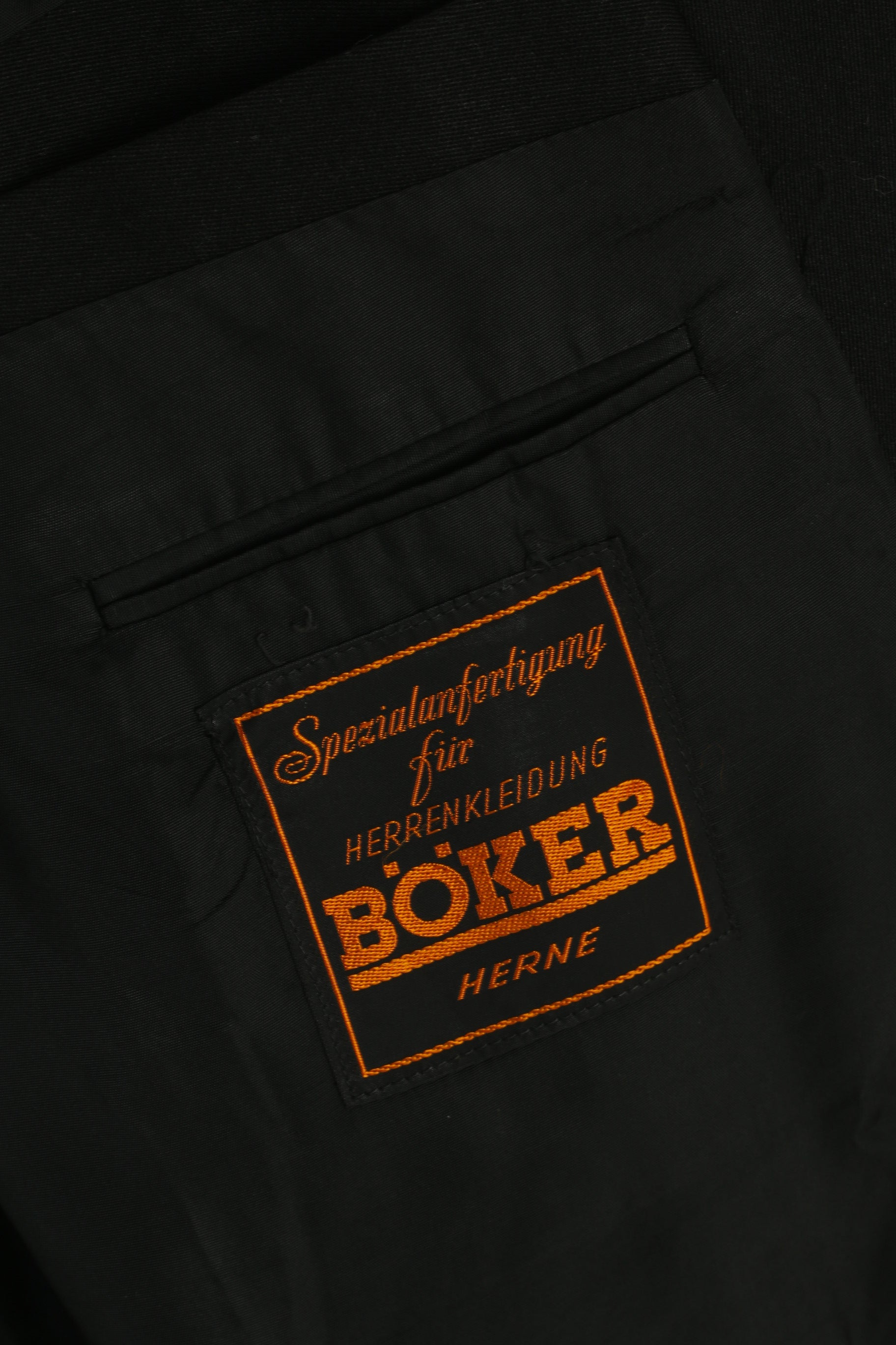 BOKER Herne Men 40 Blazer Black Wool Blend Vintage West Germany Jacket