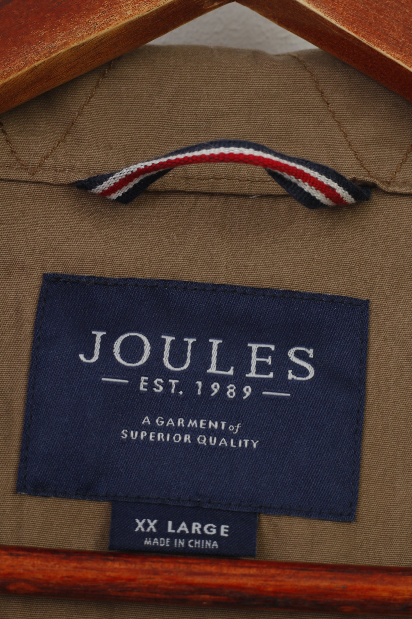 Joules Homme XXL Veste Vintage Marron Poches Zippées Complètes Haut en Coton