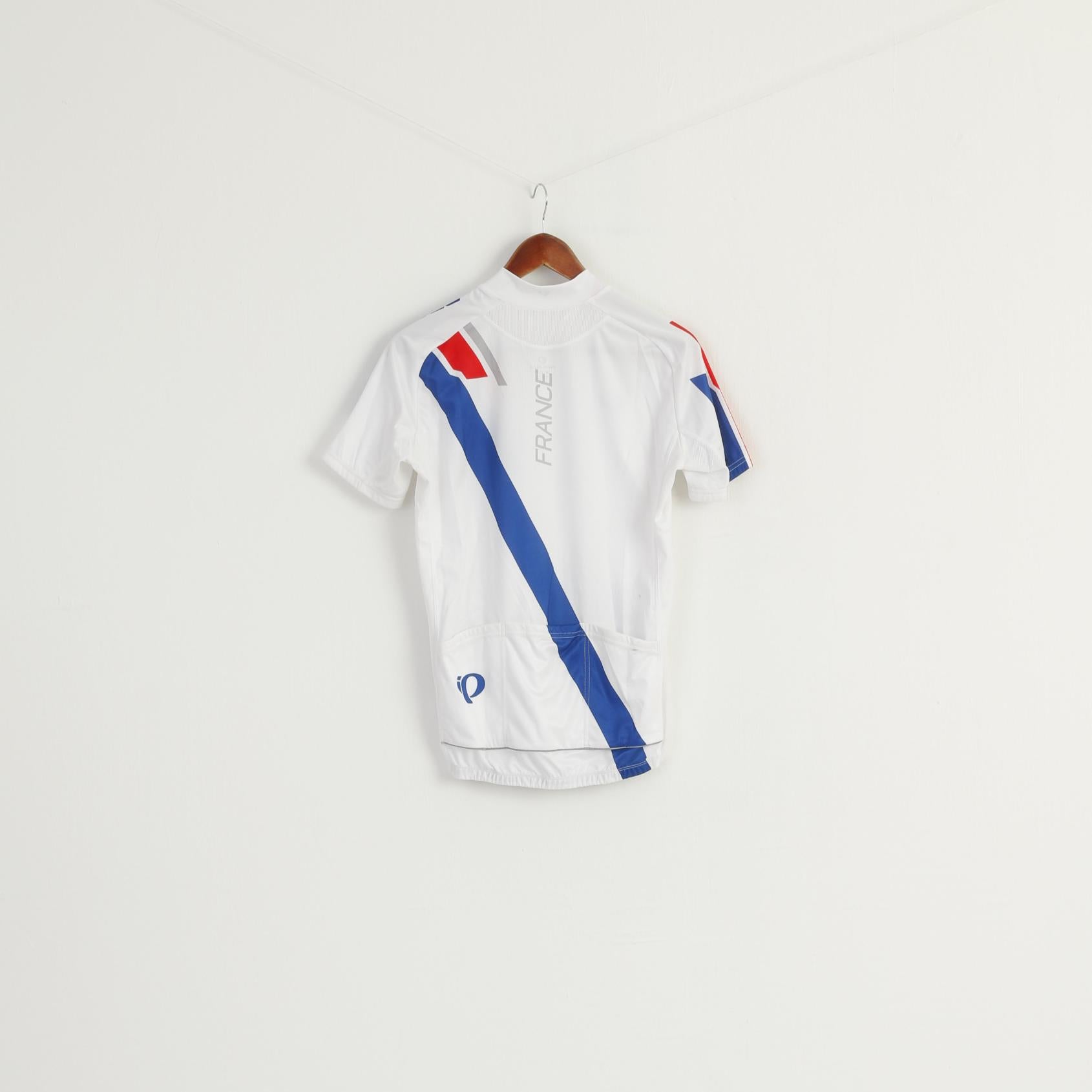 Pearl Izumi Elite Men M Cycling Shirt White Full Zipper Bike France Jersey Top