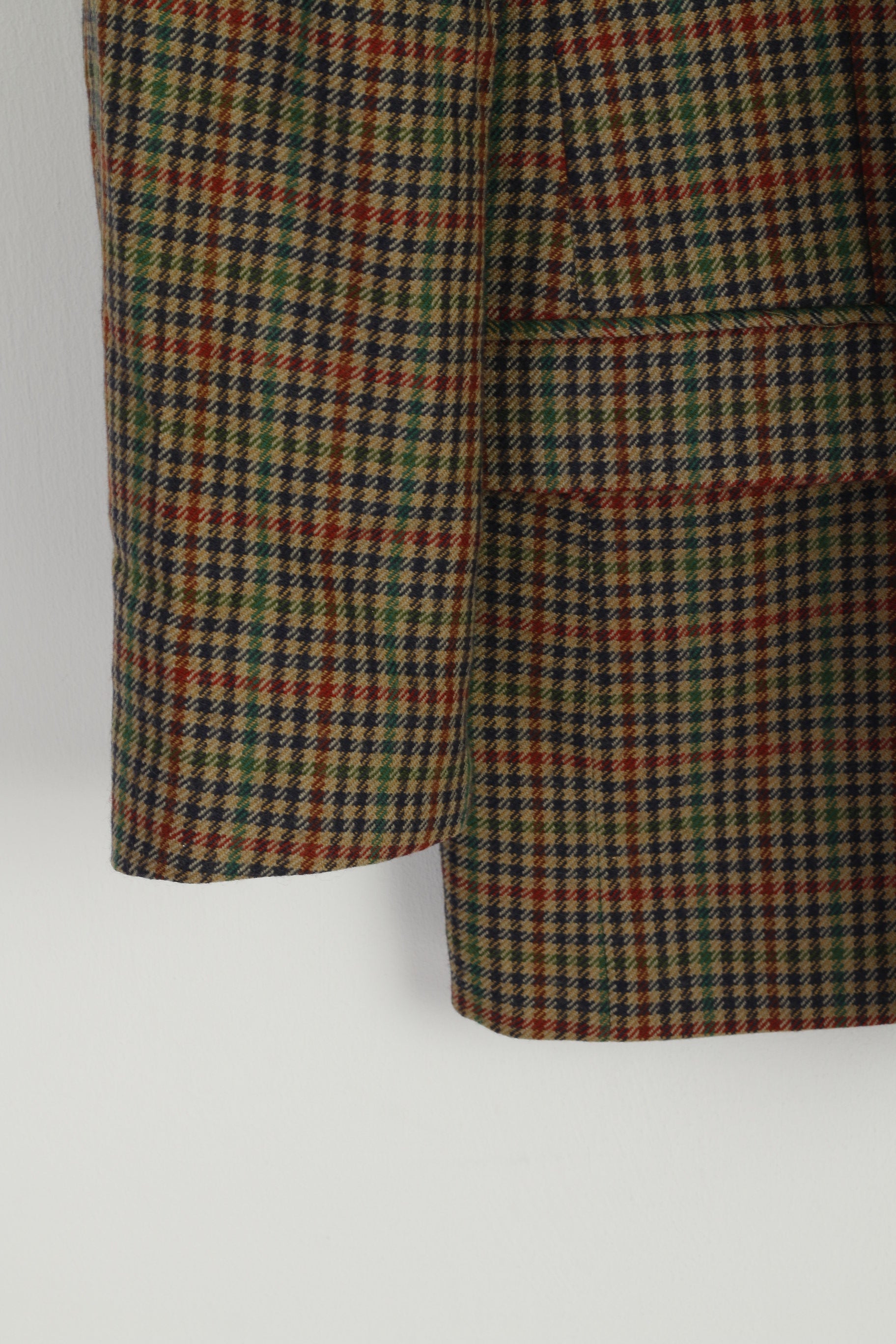 Michel Luzzi Linea Uomo Men 50 40 Blazer Brown Herringbone Vintage Wool Jacket