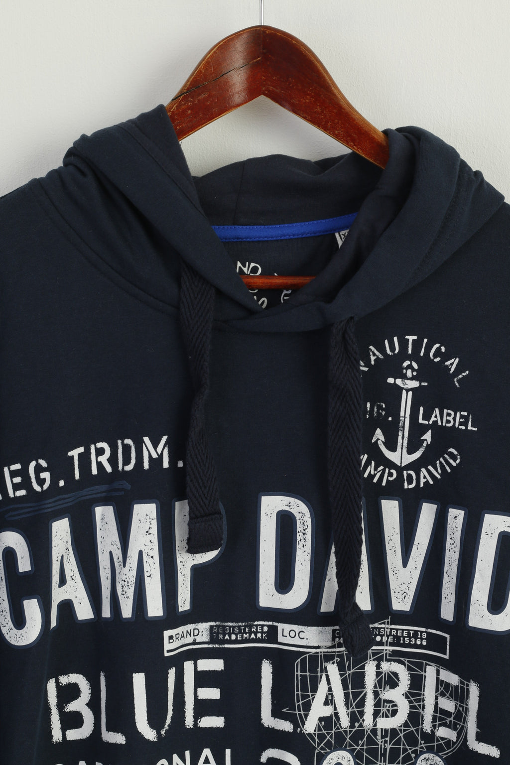 New Camp David Men XXL Sweatshirt Navy Soft Cotton Nautical Yacht Hoodie