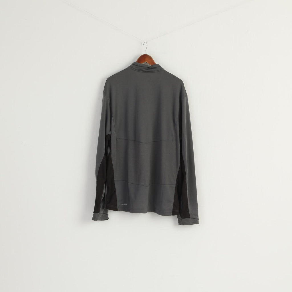 Puma Men XXL Long Sleeved Shirt Gray Activewear Usp Pockets Sportswear Top