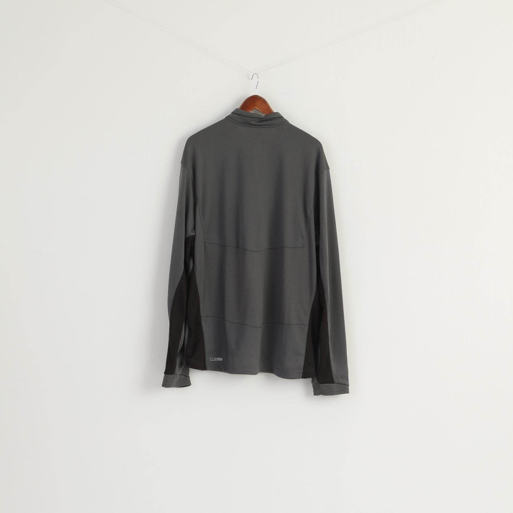 Puma Men XXL Long Sleeved Shirt Gray Activewear Usp Pockets Sportswear Top