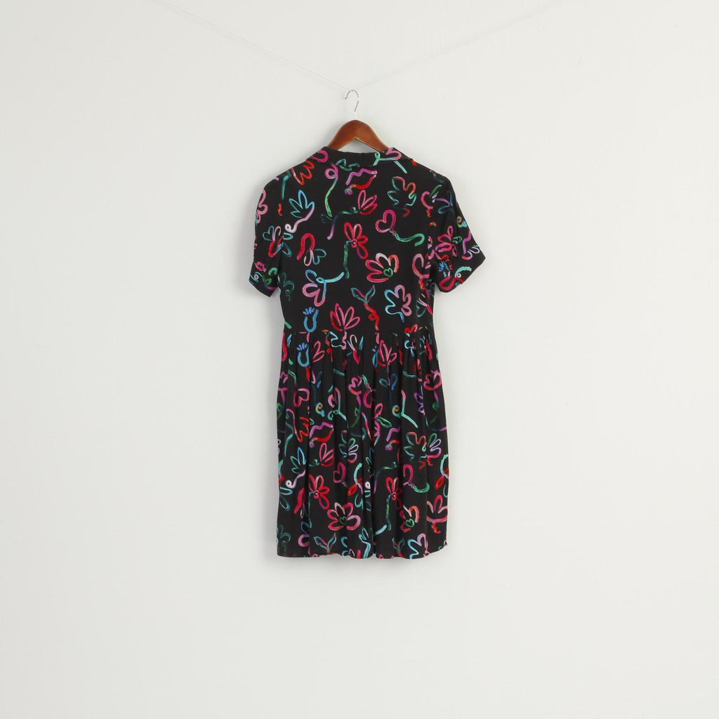 Paul Smith Women 42 S Mini Dress Black Viscose Summer Printed